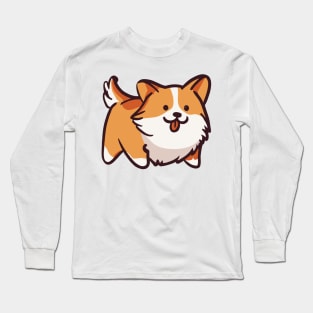 Happy Corgi Dog Long Sleeve T-Shirt
